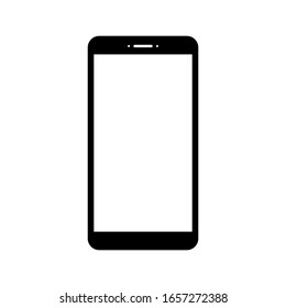 smartphone with blank white screen isolated on white background. vector illustration