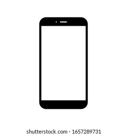 smartphone with blank white screen isolated on white background. vector illustration