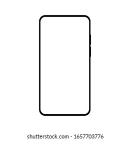 smartphone con pantalla blanca en blanco aislada en fondo blanco. ilustración vectorial