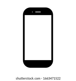Smartphone mit weißem, weißem Bildschirm einzeln auf weißem Hintergrund. Vektorillustration 