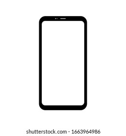 smartphone with blank white screen isolated on white background. vector illustration