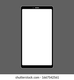 smartphone with blank white screen isolated on grey background. vector illustration