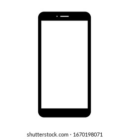smartphone with blank white screen isolated on white background. vector illustration
