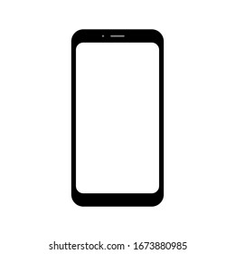 smartphone with blank white screen isolated on white background. vector illustration