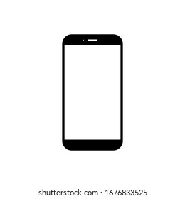 smartphone with blank white screen isolated on white background. vector illustration
