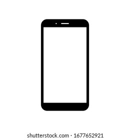smartphone with blank white screen isolated on white background. vector illustration