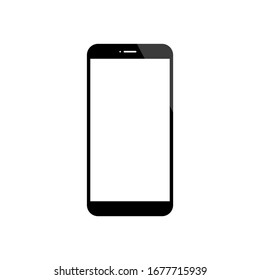 smartphone with blank white screen isolated on white background. vector illustration