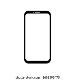 smartphone with blank white screen isolated on white background. vector illustration