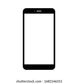 smartphone with blank white screen isolated on white background. vector illustration