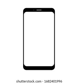 smartphone with blank white screen isolated on white background. vector illustration