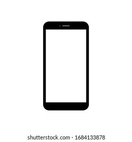 smartphone con pantalla blanca en blanco aislada en fondo blanco. ilustración vectorial