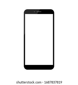 smartphone with blank white screen isolated on white background. vector illustration 