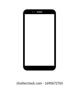smartphone con pantalla blanca en blanco aislada en fondo blanco. ilustración vectorial