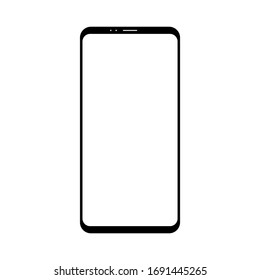 smartphone with blank white screen isolated on white background. vector illustration