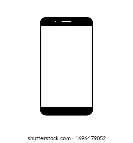 smartphone with blank white screen isolated on white background. vector illustration