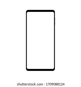 smartphone con pantalla blanca en blanco aislada en fondo blanco. ilustración vectorial