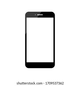 smartphone with blank white screen isolated on white background. vector illustration