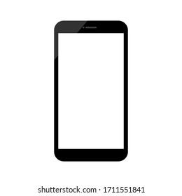 smartphone with blank white screen isolated on white background. vector illustration