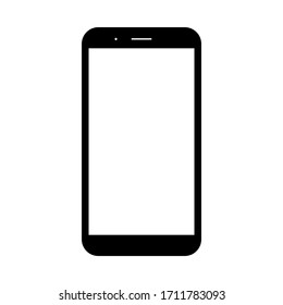 smartphone with blank white screen isolated on white background. vector illustration