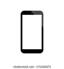smartphone con pantalla blanca en blanco aislada en fondo blanco. ilustración vectorial