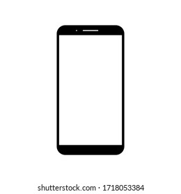 smartphone with blank white screen isolated on white background. vector illustration