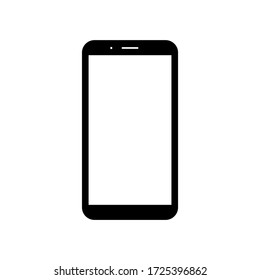 Smartphone mit weißem leerem Bildschirm, isoliert auf weißem Hintergrund. Vektorgrafik