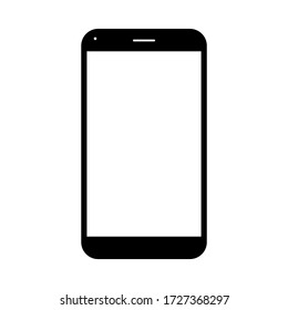 smartphone with blank white screen isolated on white background. vector illustration 