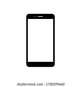 smartphone with blank white screen isolated on white background. vector illustration