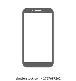 smartphone with blank white screen isolated on white background. vector illustration