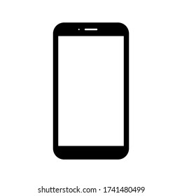 Smartphone mit weißem leerem Bildschirm, isoliert auf weißem Hintergrund. Vektorgrafik