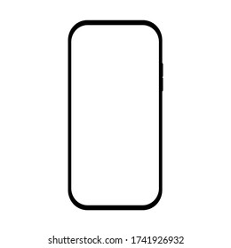 smartphone con pantalla blanca en blanco aislado en fondo blanco. ilustración vectorial