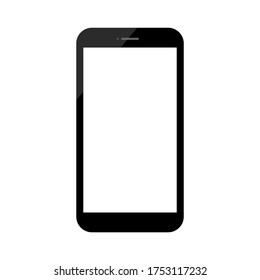 smartphone with blank white screen isolated on white background. vector illustration