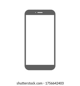smartphone con pantalla blanca en blanco aislado en fondo blanco. ilustración vectorial