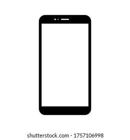 smartphone with blank white screen isolated on white background. vector illustration