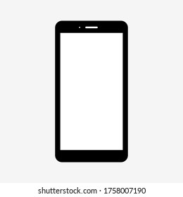 smartphone with blank white screen isolated on grey background. vector illustration