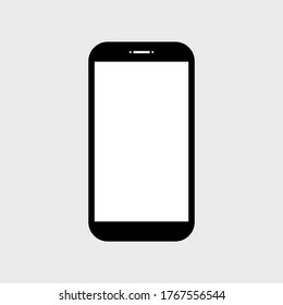 smartphone with blank white screen isolated on grey background. vector illustration