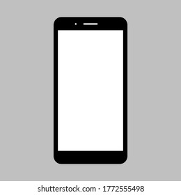 smartphone with blank white screen isolated on grey background. vector illustration