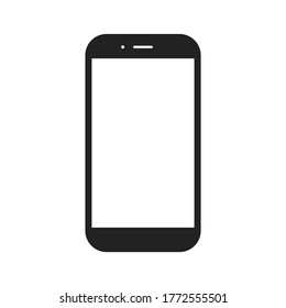 smartphone with blank white screen isolated on white background. vector illustration