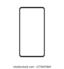 Smartphone mit weißem, weißem Bildschirm einzeln auf weißem Hintergrund. Vektorgrafik