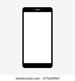 smartphone with blank white screen isolated on grey background. vector illustration