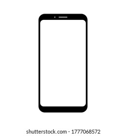 smartphone with blank white screen isolated on white background. vector illustration