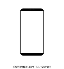 smartphone con pantalla blanca en blanco aislado en fondo blanco. ilustración vectorial