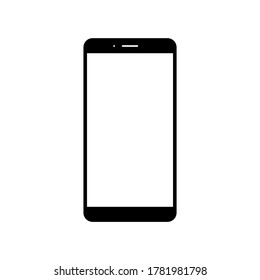 smartphone with blank white screen isolated on white background. vector illustration