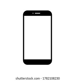smartphone con pantalla blanca en blanco aislado en fondo blanco. ilustración vectorial