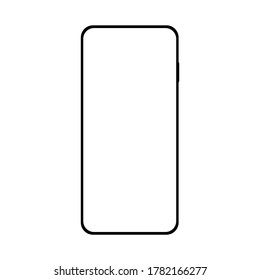 smartphone con pantalla blanca en blanco aislado en fondo blanco. ilustración vectorial