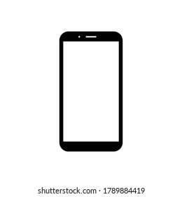smartphone with blank white screen isolated on white background