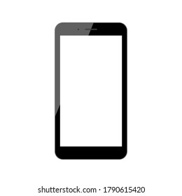 smartphone with blank white screen isolated on white background