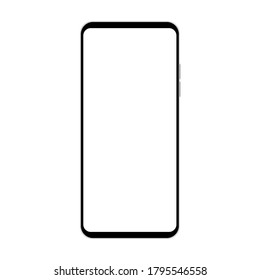 smartphone with blank white screen isolated on white background