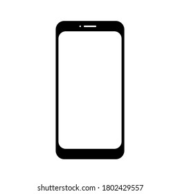 smartphone con pantalla blanca en blanco aislado en fondo blanco. ilustración vectorial