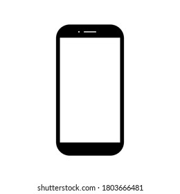 smartphone with blank white screen isolated on white background. vector illustration